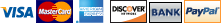 Visa, MasterCard, Discover, American Express